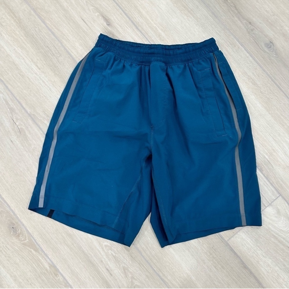 LULULEMON men’s pace breaker shorts liner shorts medium teal blue green gym - Picture 1 of 8